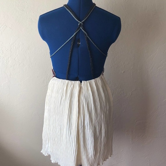 NWT Free People Embroidered Halter Mini Dress - Picture 7 of 8